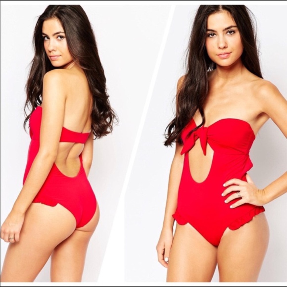 TAVIK • AGO/GO Strapless Tie Front Bow One Piece